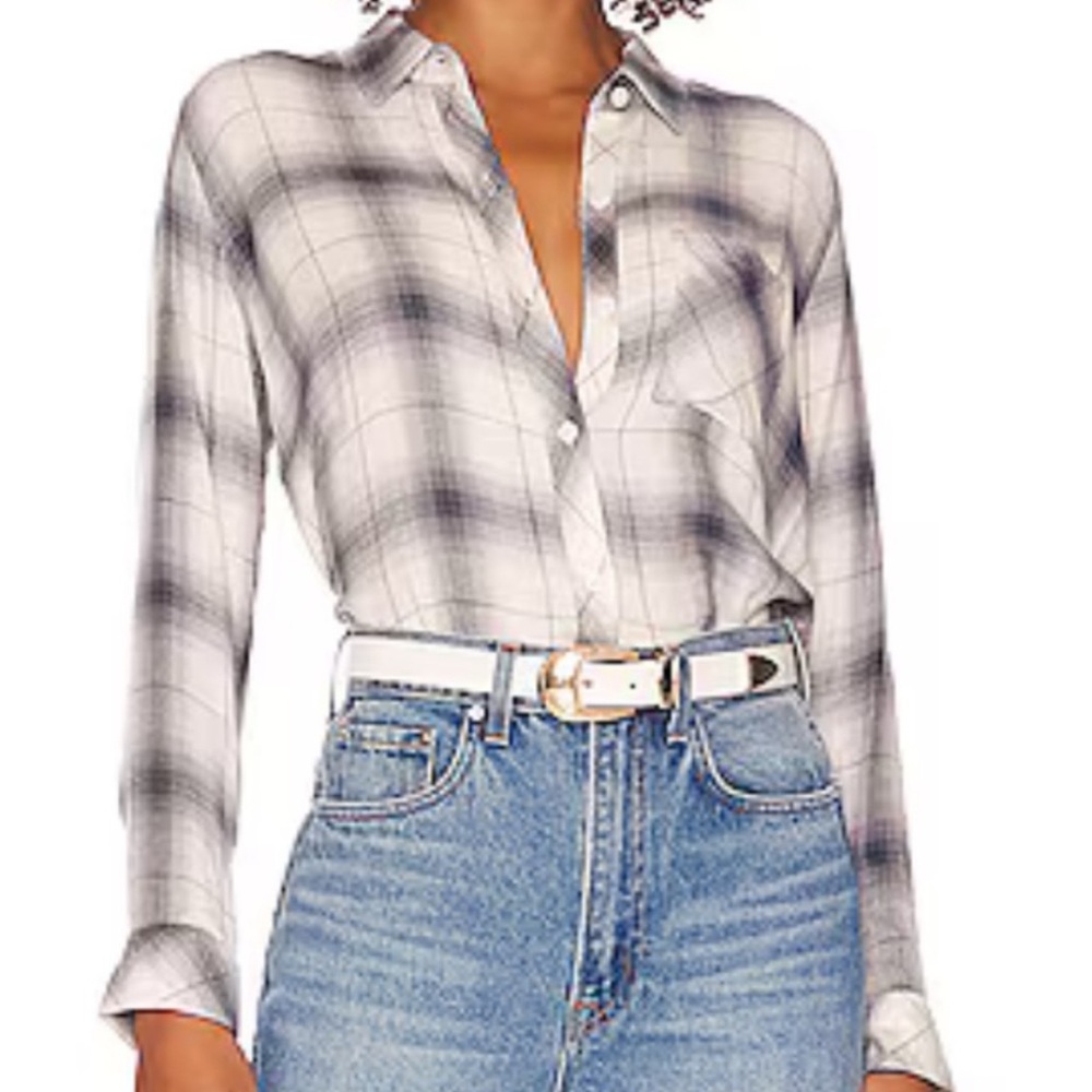 Rails Hunter plaid shirt in sterling white size L